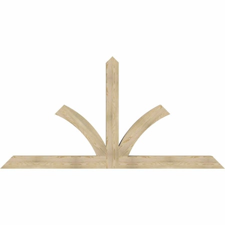 Ekena Millwork Richland Rough Sawn Timber Gable Bracket, Douglas Fir, 108"W x 54"H x 6"D x 6"F, 12/12 Pitch GBW108X54X0606RIC00RDF